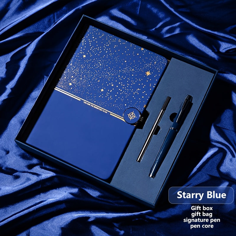 Starry Sky Notebook Set With Signature Pen And USB Drive