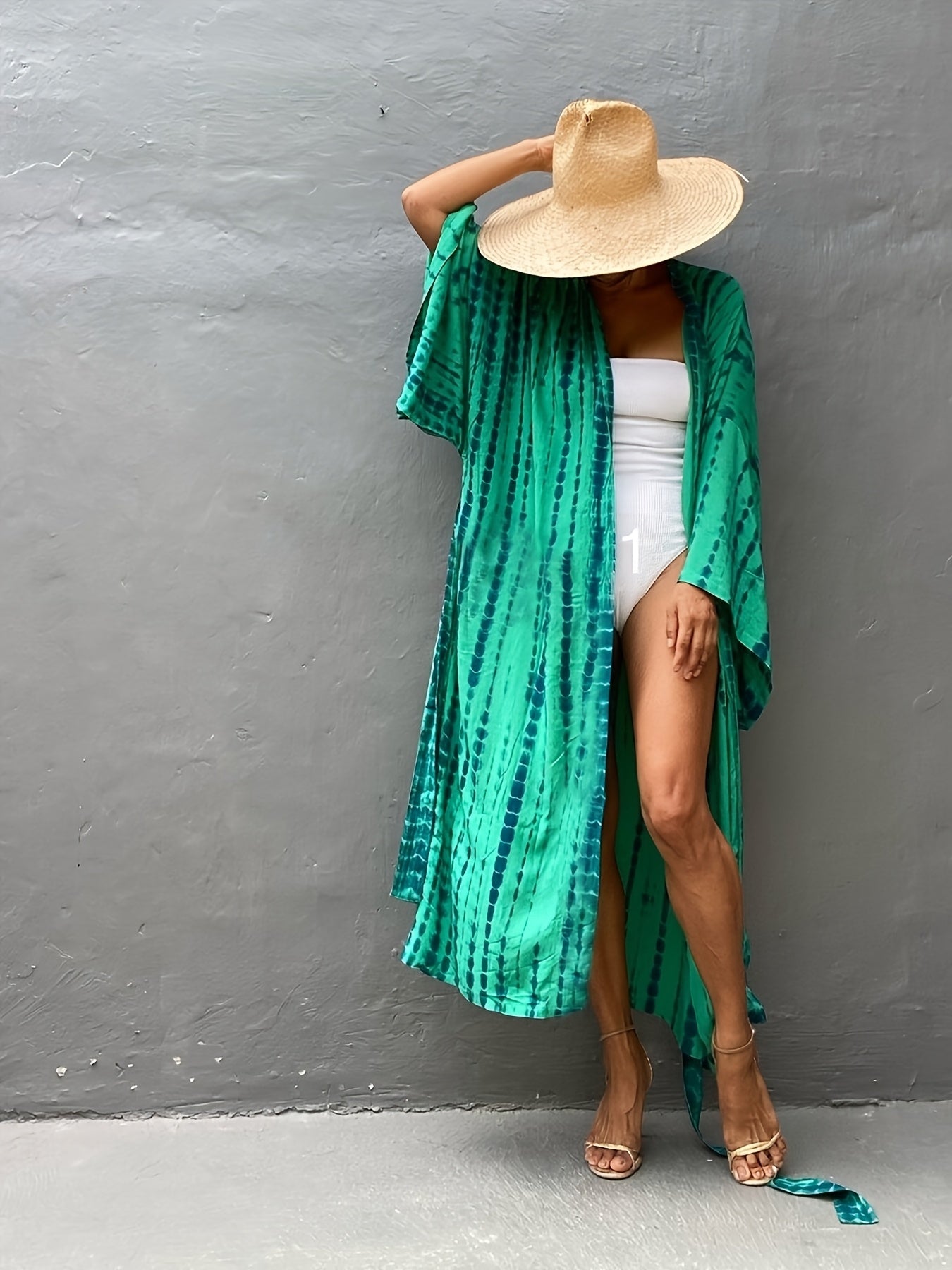 Blossom And Radiate Boho Tie Dye Viscose Beach Cover Up
