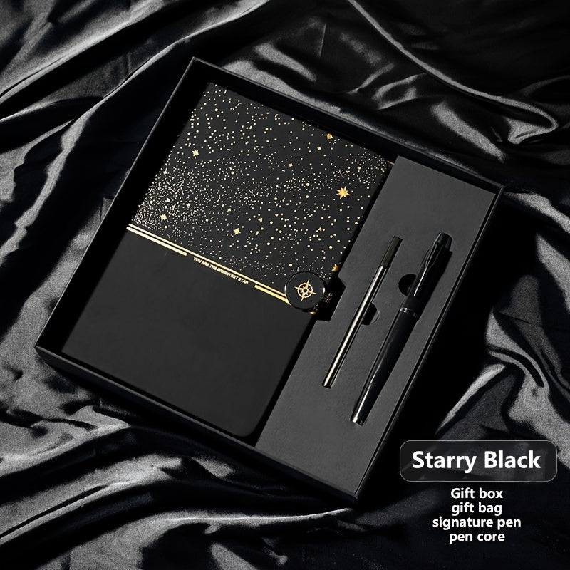 Starry Sky Notebook Set With Signature Pen And USB Drive