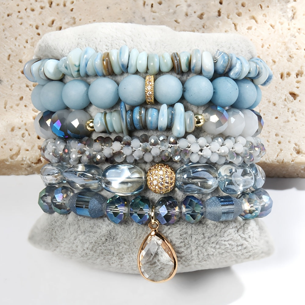 Blossom And Radiate Boho Tiger Eye Crystal Bracelet Set