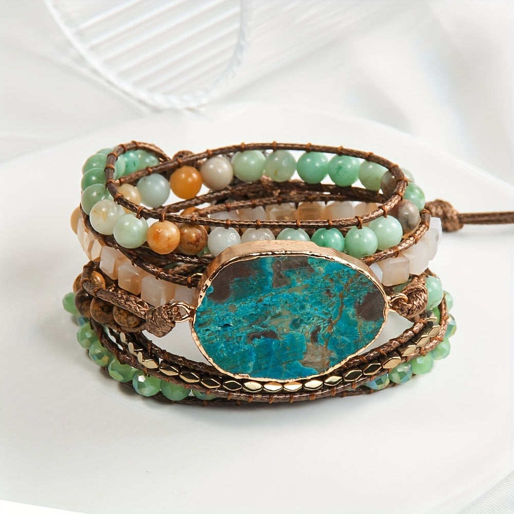 Blossom and Radiate Five Strand Adjustable Wrap Bracelet