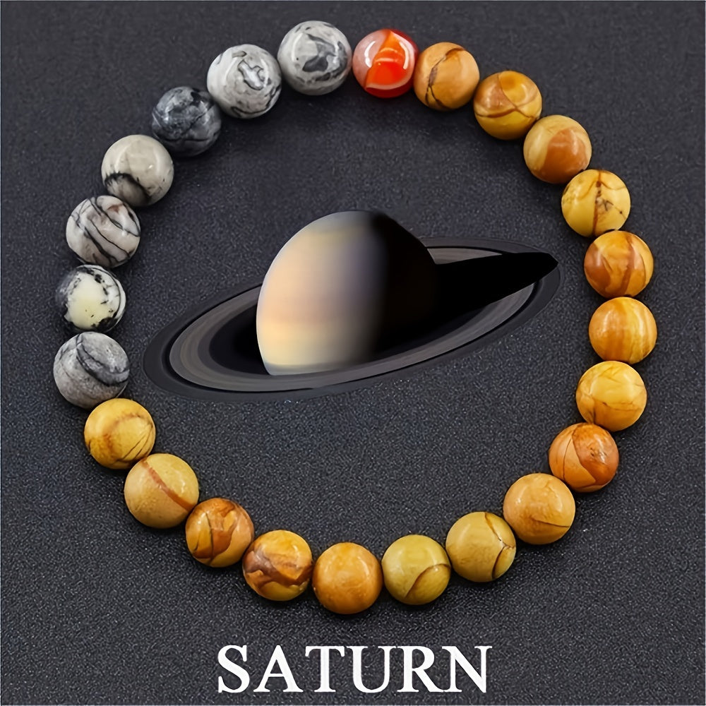 Blossom And Radiate Lapis Lazuli Cosmic Planet Bead Bracelet