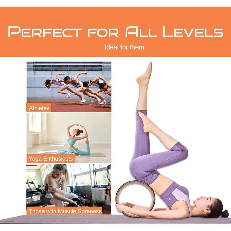 PU Rubber Yoga Wheel for Stretching and Back Tension Relief