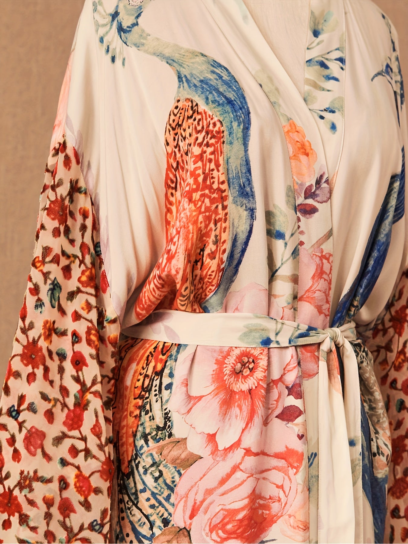Peacock Print Sun Protection Jacket For Women Beach Cover Up