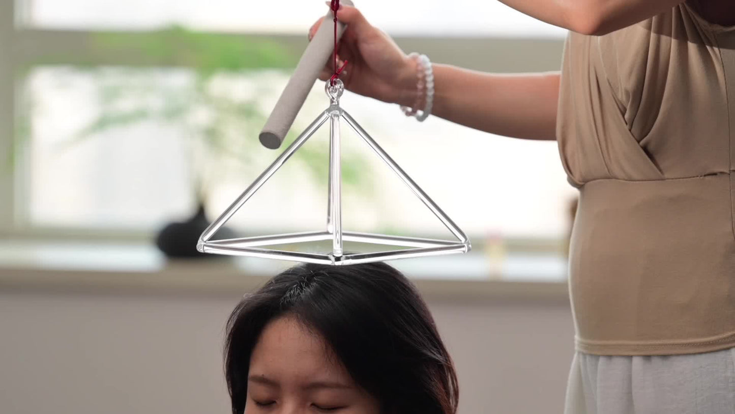 LYCRYSTAL Clear Quartz Pyramid For Sound Meditation ASMR