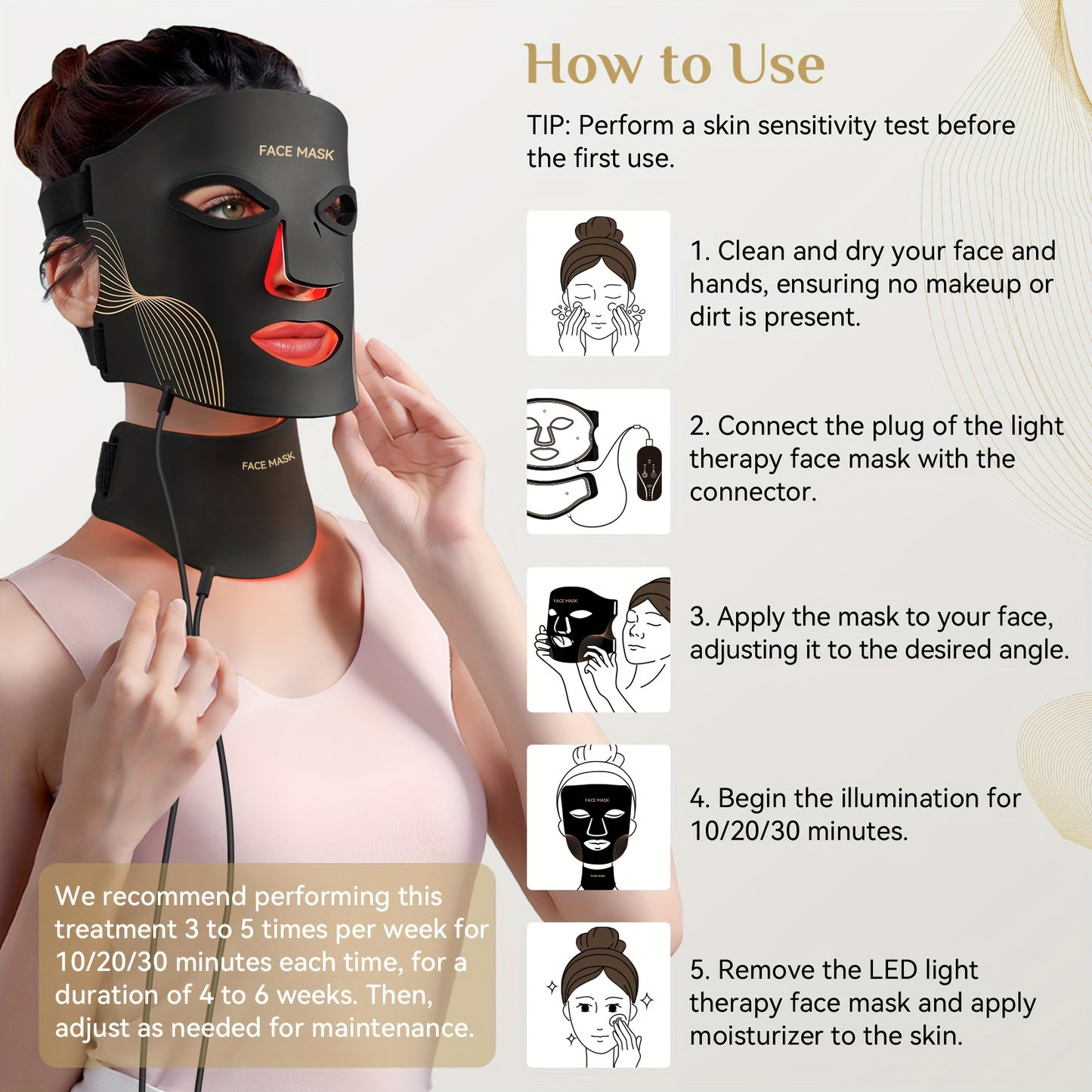 Blossom And Radiate LED Light Relax Mask For Home Skincare