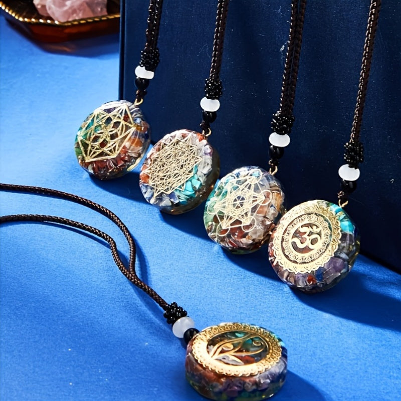 Blossom And Radiate Chakra Crystal Pendant Necklace Unisex