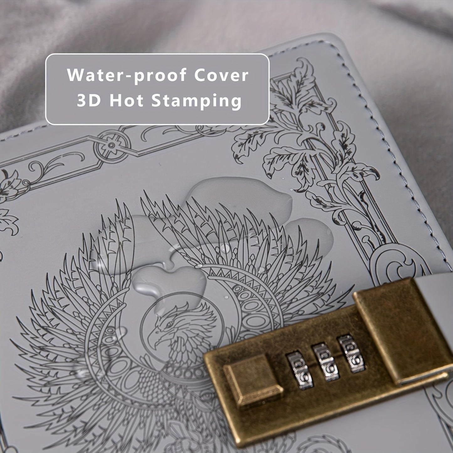 Zodiac Moon Journal With Lock Faux Leather Notebook