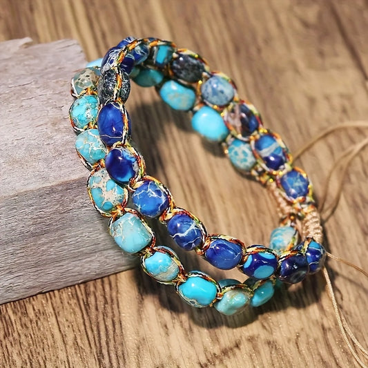 Blossom And Radiate Bohemian Natural Stone Beaded Bracelet