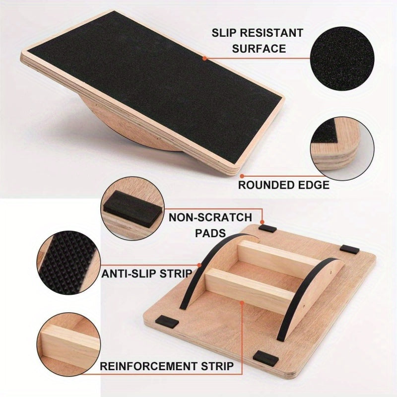 Anti Slip Wooden Balance Board For Adults Core Strength