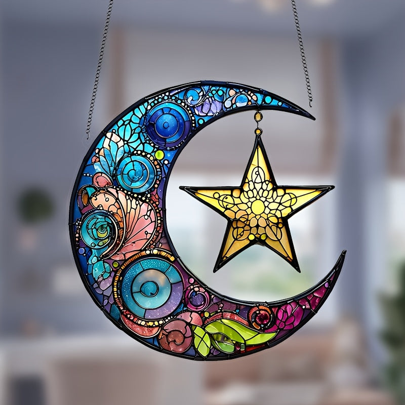 Blossom and Radiate Moon Star Light Catcher Acrylic Decor