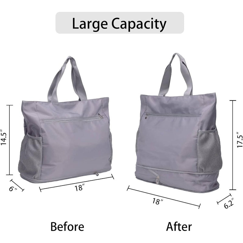 Travel Yoga Gym Tote Bag With Holder And Wet Pocket