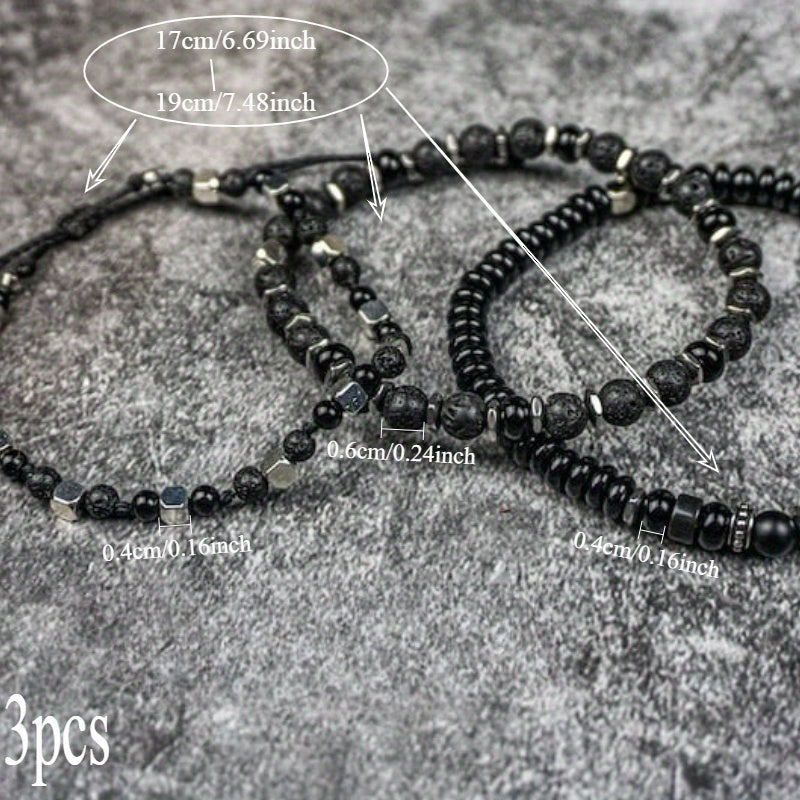 Simple Men Stackable Waterproof Bracelet Set Series