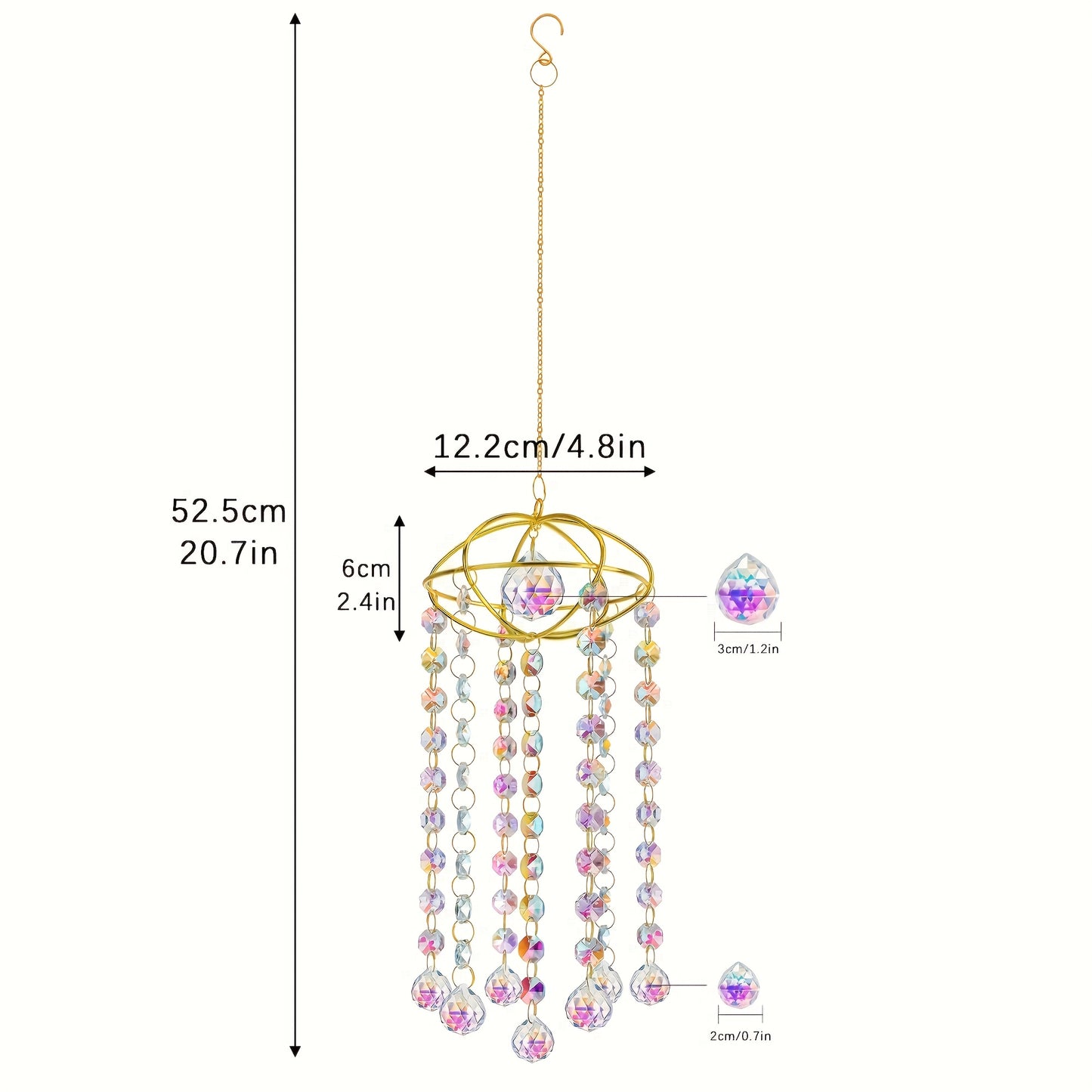 Planet Shape Crystal Ball Prism Wind Chime Indoor Outdoor