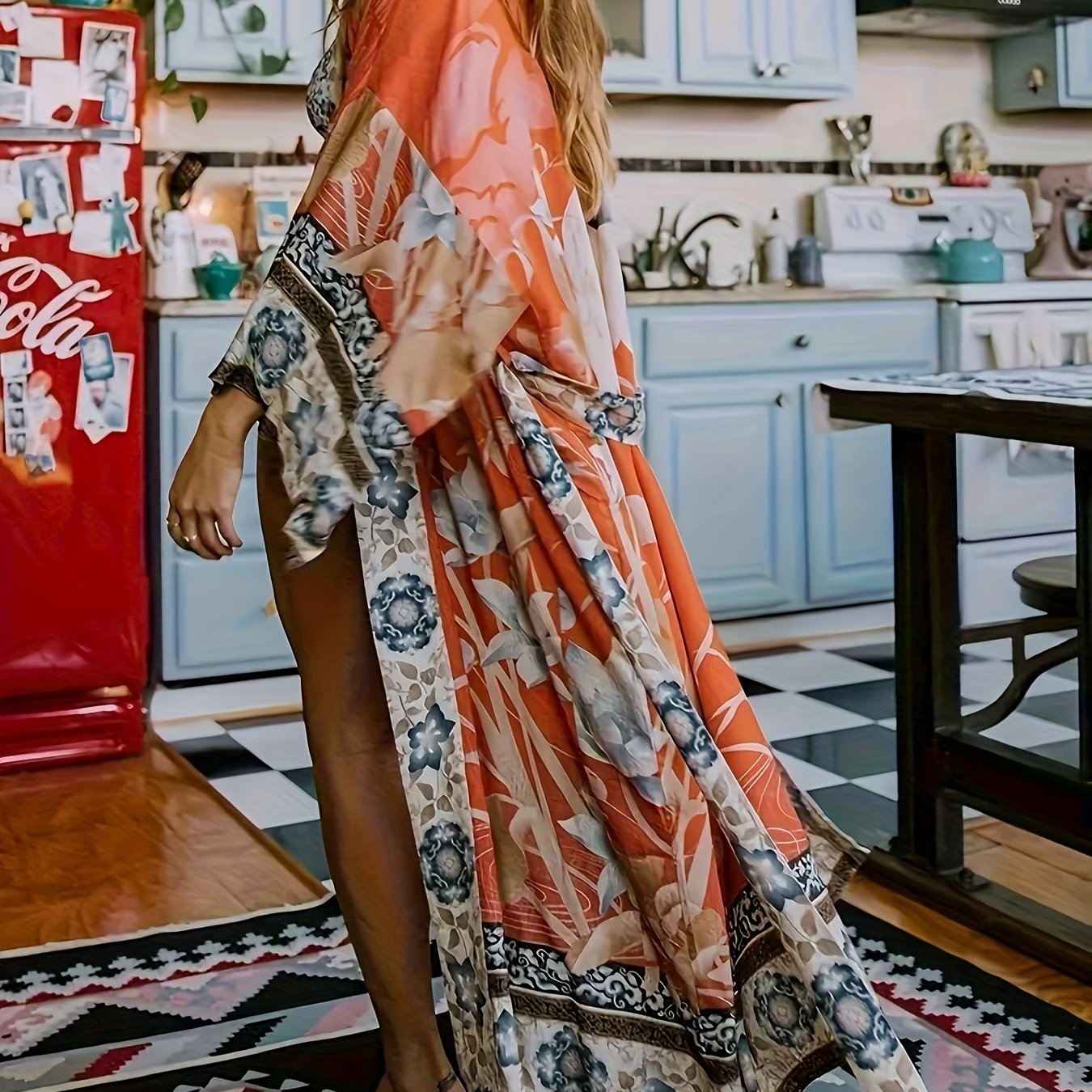 Blossom And Radiate Floral Crane Kimono Cardigan Light