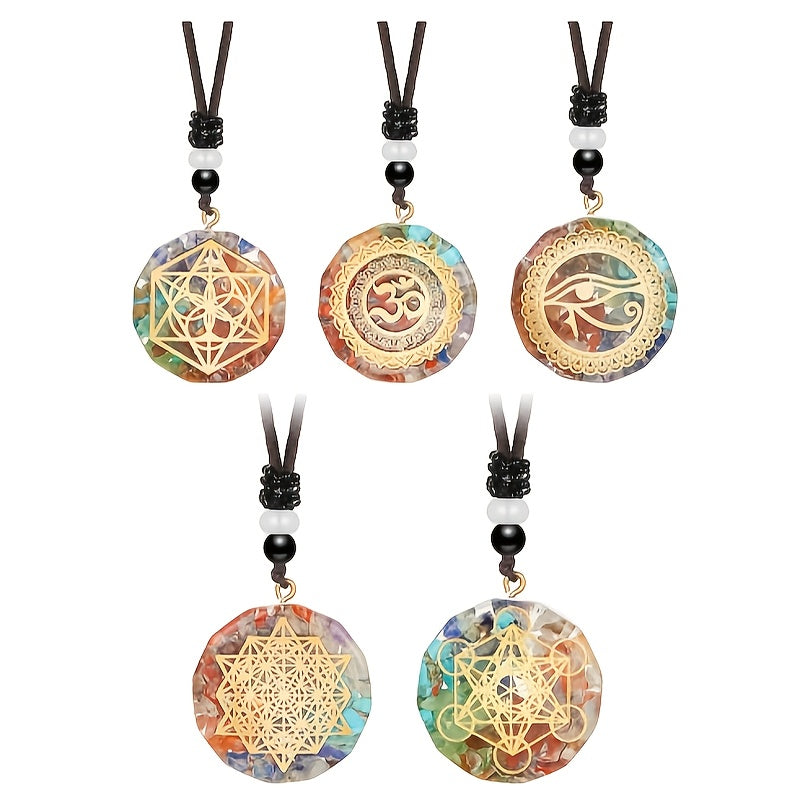 Blossom And Radiate Chakra Crystal Pendant Necklace Unisex