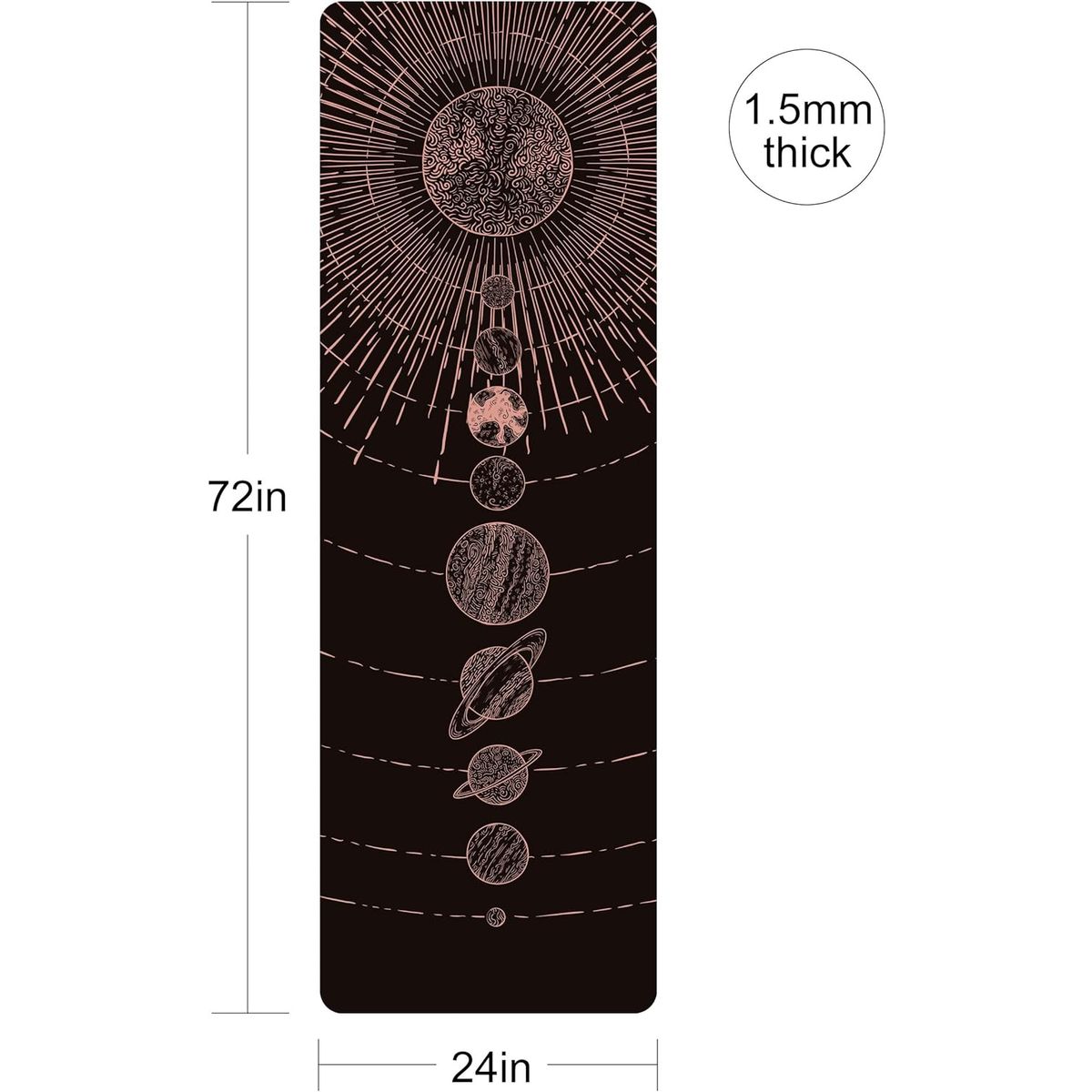 Printed Yoga Mat With Non-Slip Texture And Carrying Bag