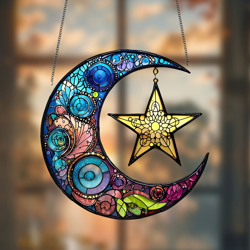 Blossom and Radiate Moon Star Light Catcher Acrylic Decor
