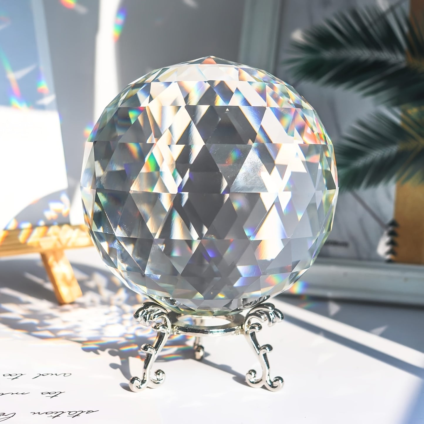 Blossom Radiate Crystal Glass Ball Rainbow Prism Home Decor