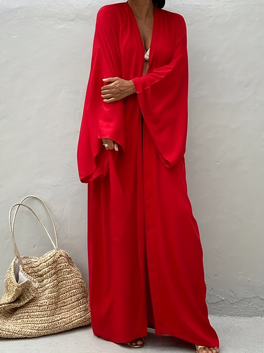 Lightweight Beach Kimono Cardigan Belted Swim Cover Up