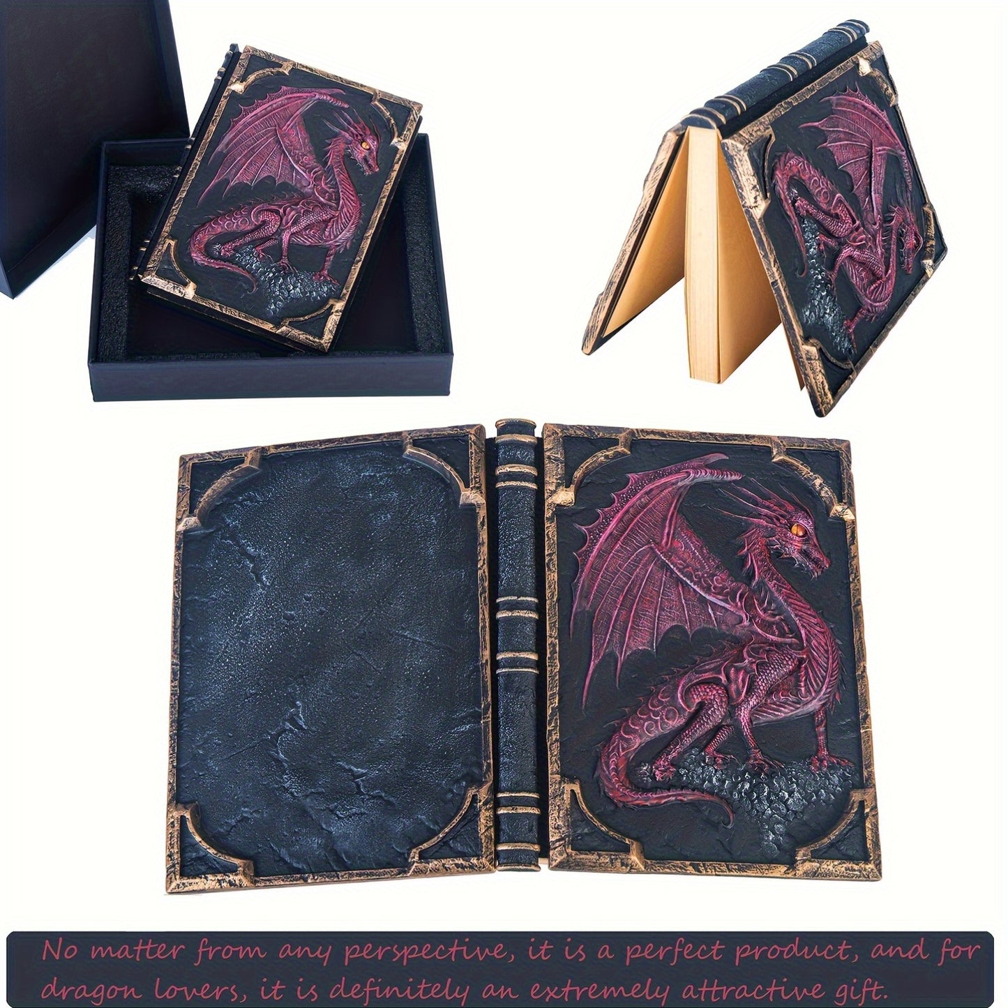 Flying Dragon Embossed Journal Notebook Resin Engraving