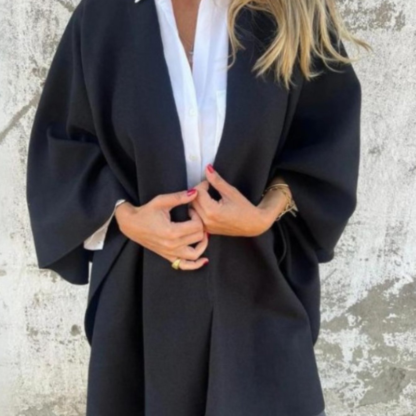 SCACTO Women Elegant Boho Cape Coat Soft Shawl Wrap