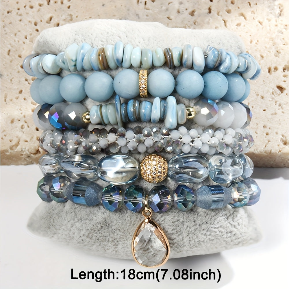 Blossom And Radiate Boho Tiger Eye Crystal Bracelet Set