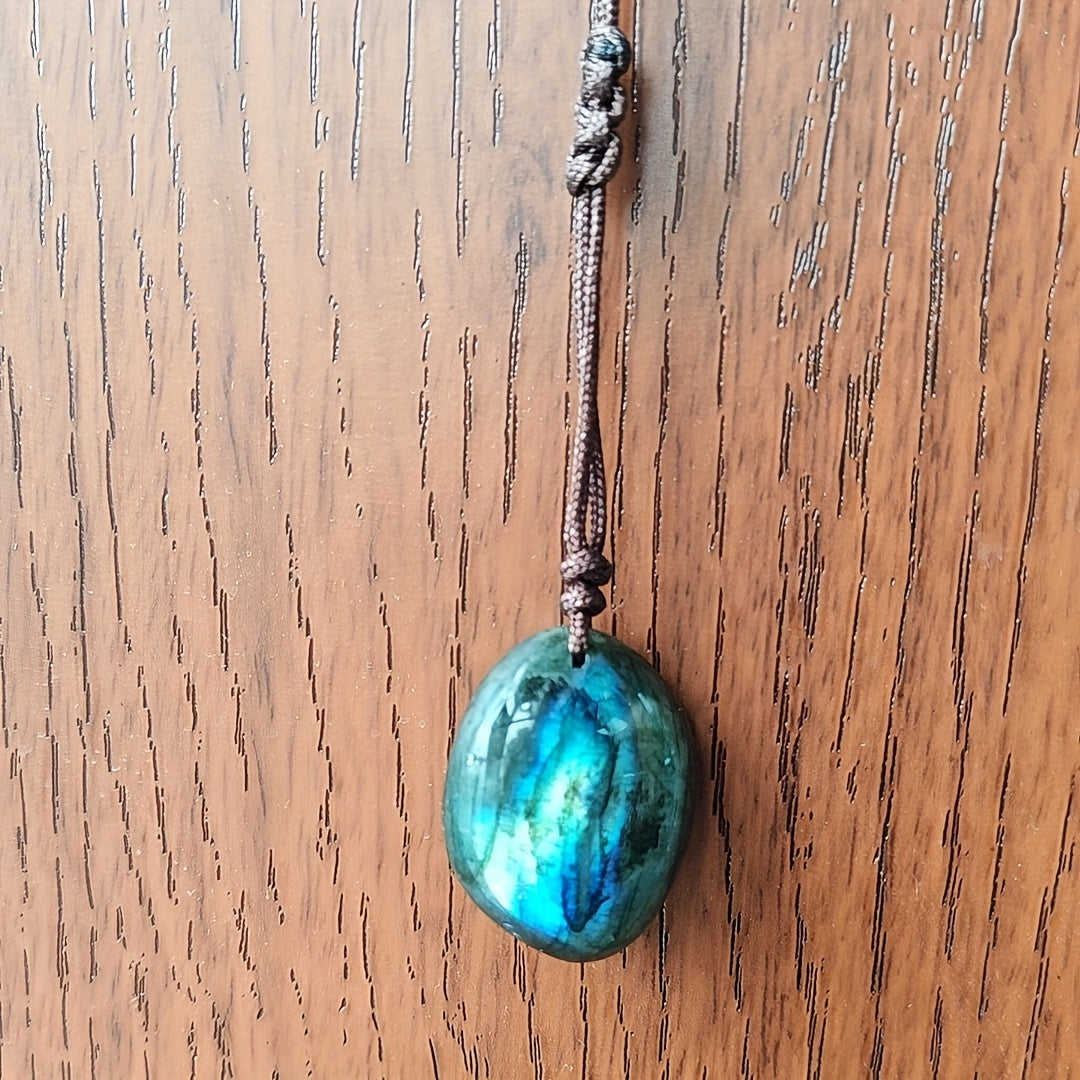 Blossom Radiate Labradorite Pendant Necklace Boho Style