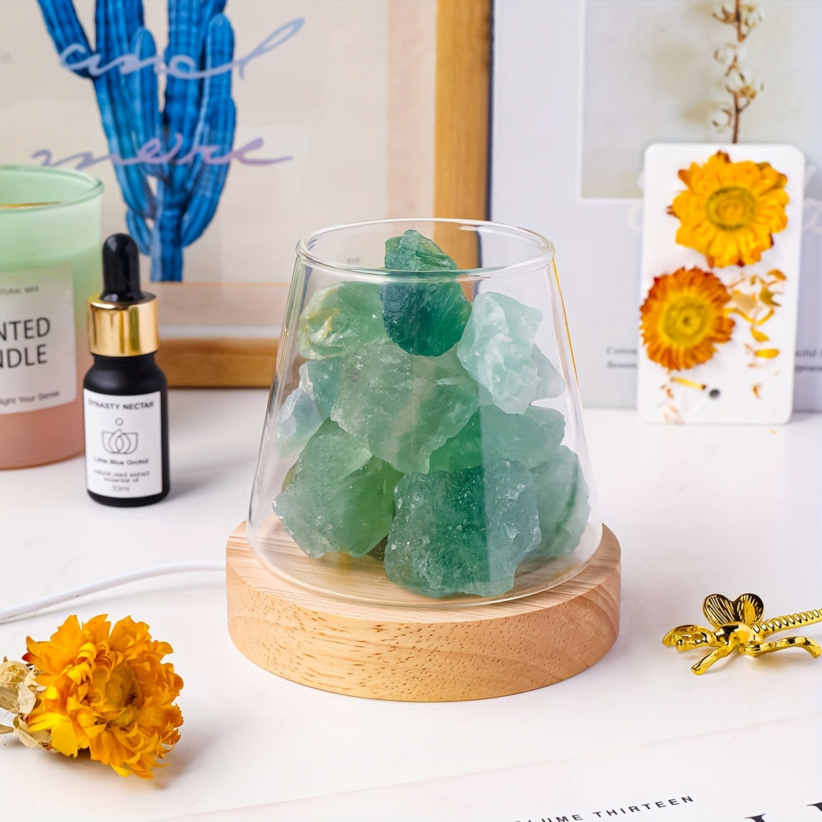 Blossom Radiate Natural Aroma Stone Diffuser USB Lamp