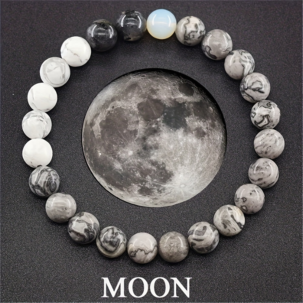 Blossom And Radiate Lapis Lazuli Cosmic Planet Bead Bracelet