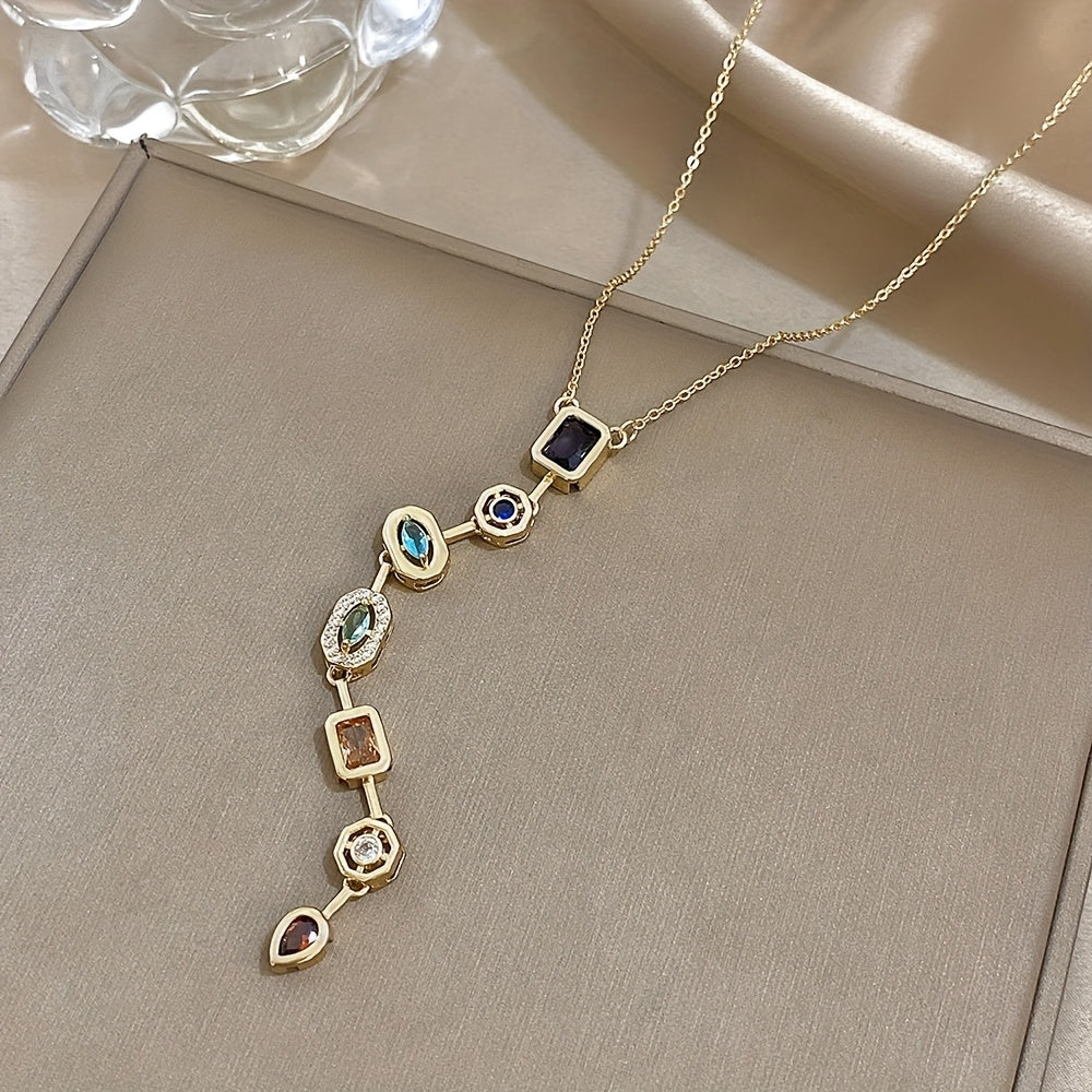 Blossom And Radiate Long Pendant Necklace Gemstones