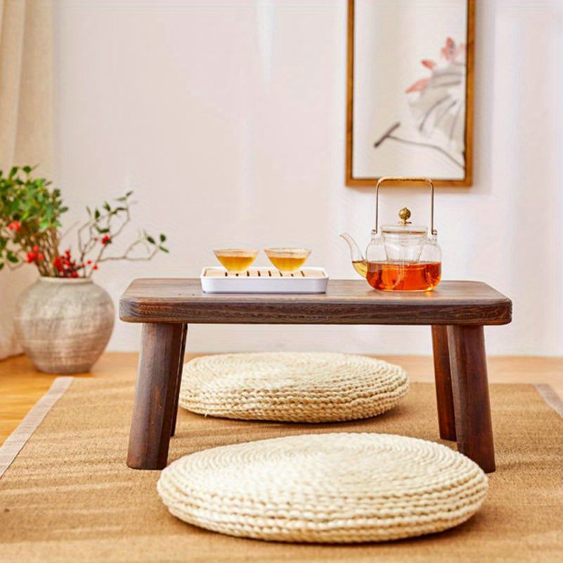 Ergonomic Round Yoga Meditation Mat Soft Straw Cushion