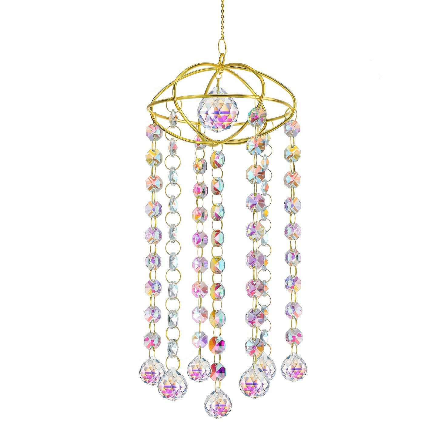 Planet Shape Crystal Ball Prism Wind Chime Indoor Outdoor