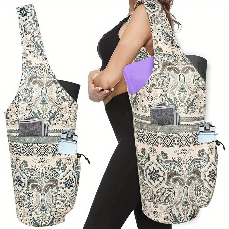Yoga Mat Carrier Bag With Wet Zipper Pocket And Bottle