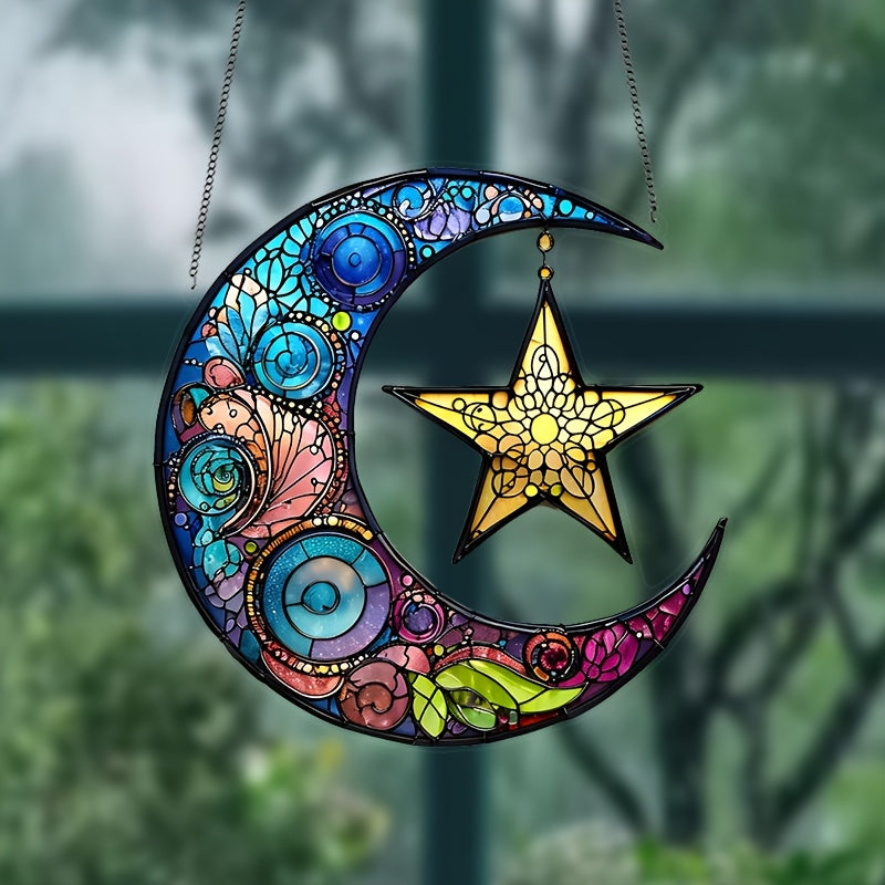 Blossom and Radiate Moon Star Light Catcher Acrylic Decor