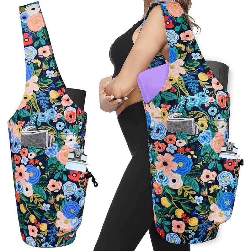 Yoga Mat Carrier Bag With Wet Zipper Pocket And Bottle