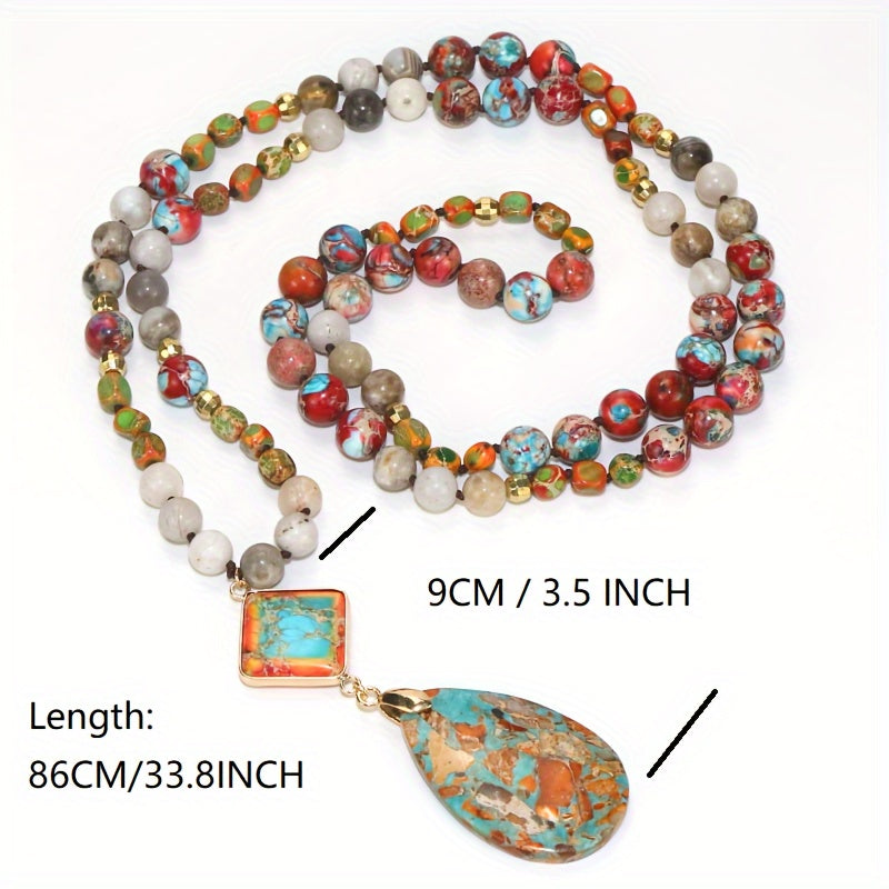 Blossom And Radiate Teardrop Bohemian Necklace Vintage