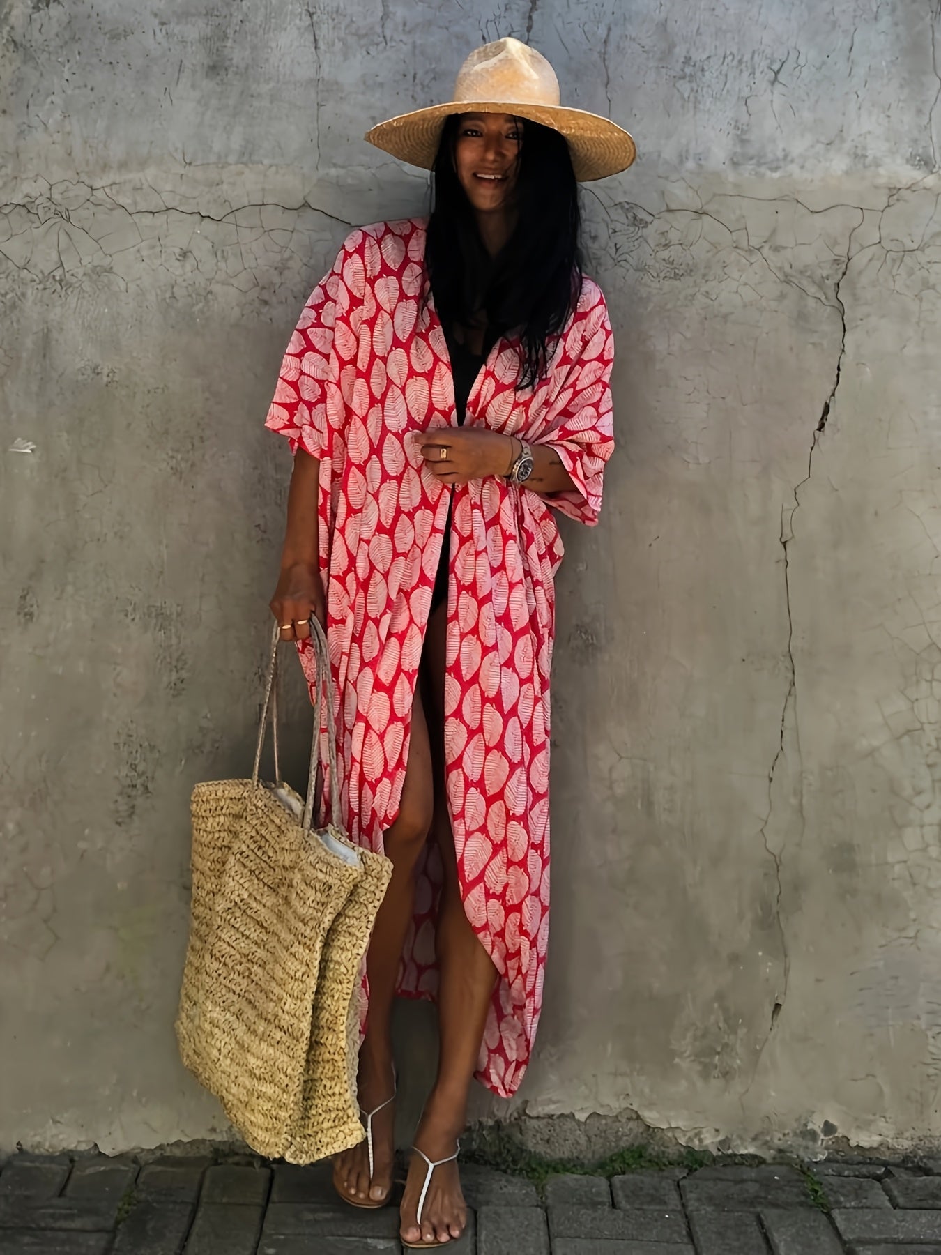 Boho Tie Dye Cardigan Beach Dress For Women Casual