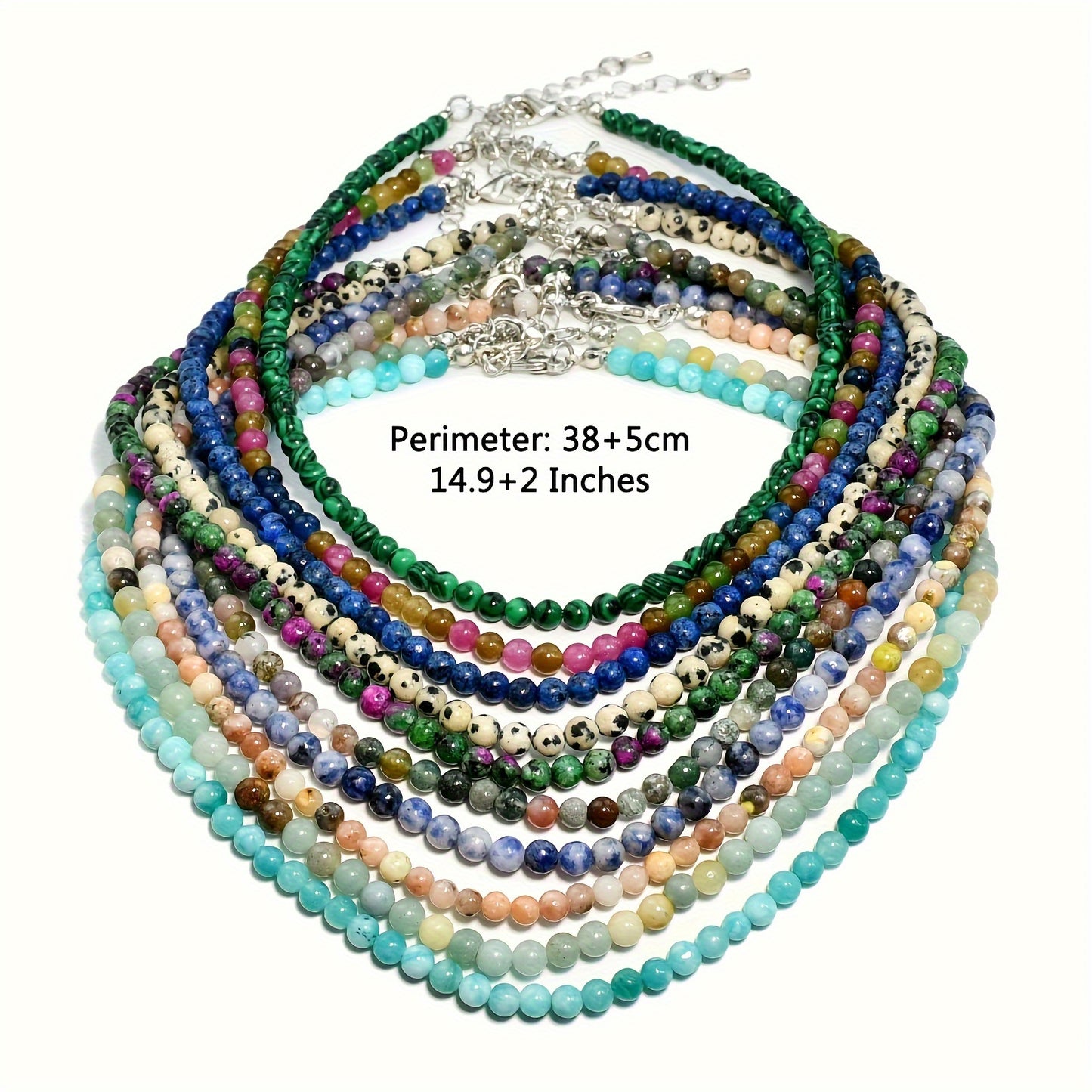 Natural Stone Beaded Choker Necklace Set Elegant Gift