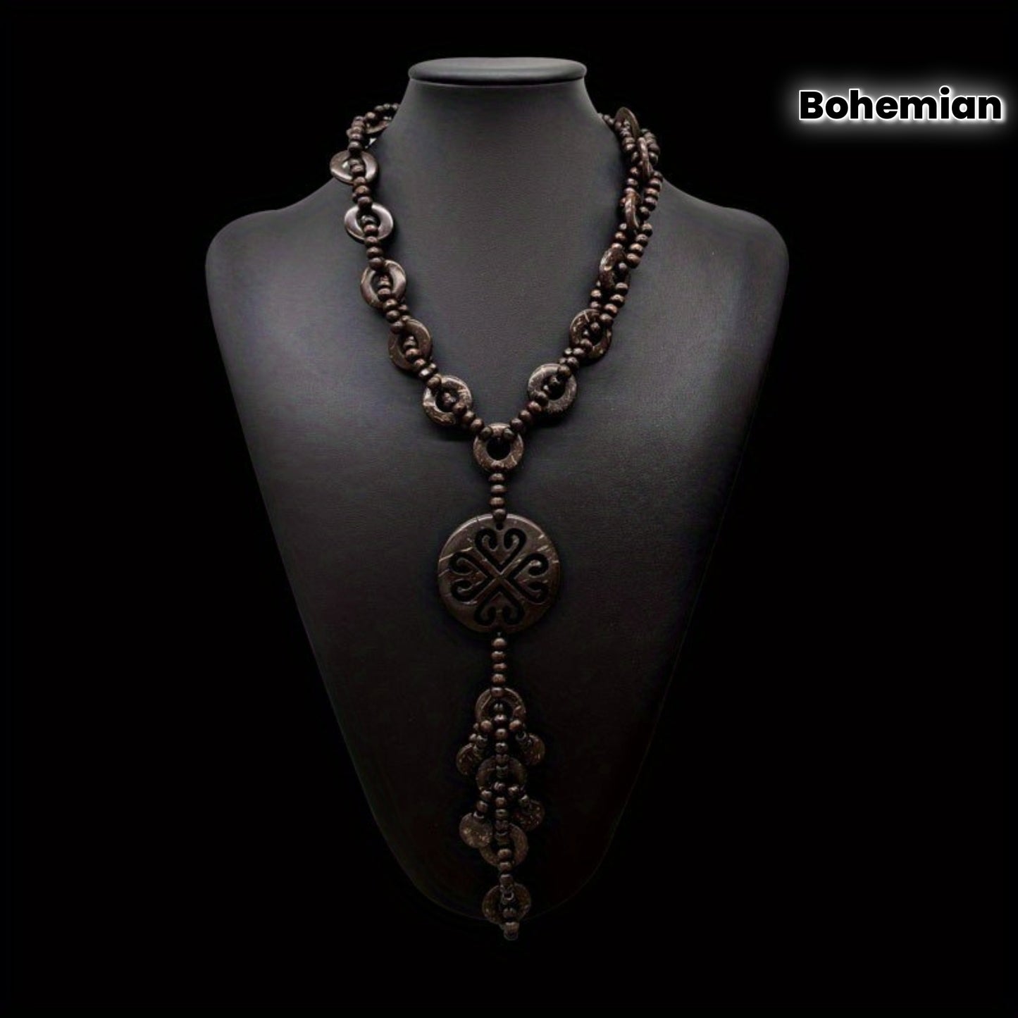 Women's Vintage Y-Neck Boho Coconut Shell Necklace