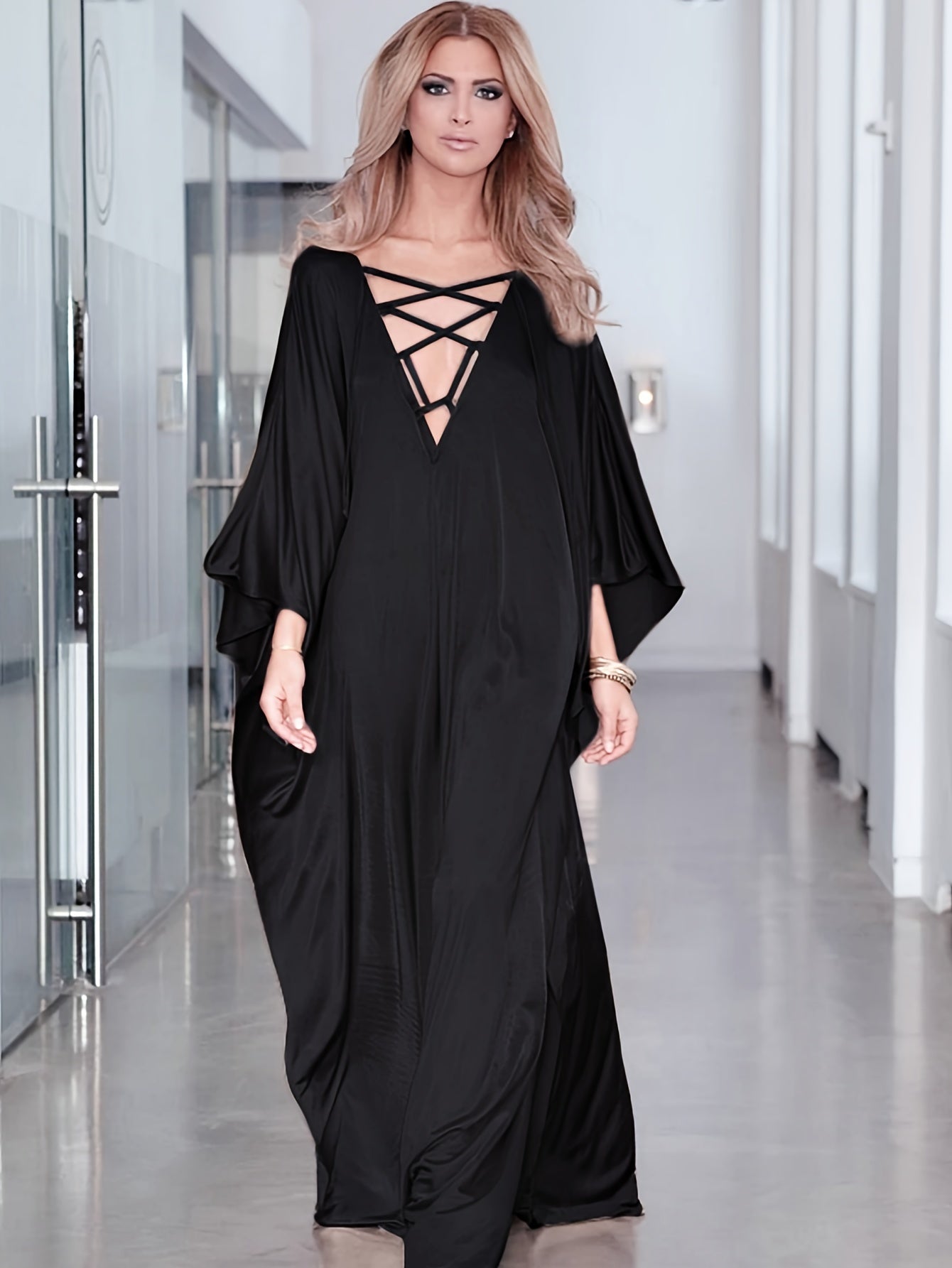 Blossom Radiate Boho Kaftan Tunic Maxi Dress Lightweight