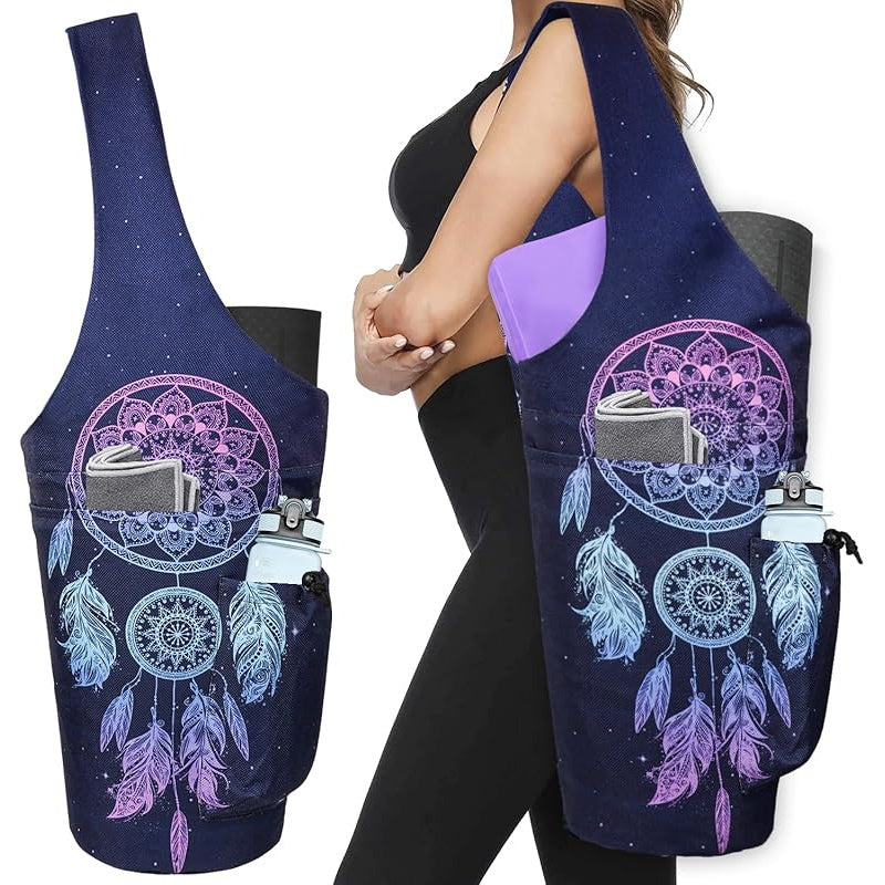 Yoga Mat Carrier Bag With Wet Zipper Pocket And Bottle