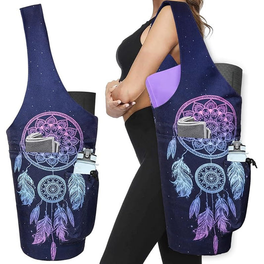 Yoga Mat Carrier Bag With Wet Zipper Pocket And Bottle
