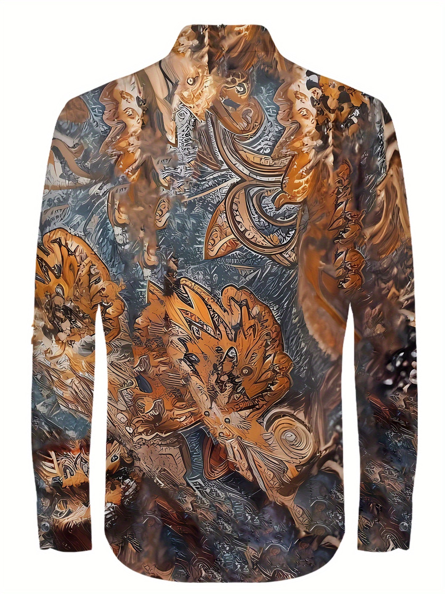 Men's Hawaiian Shirt Button Down Long Sleeve Classic Collar