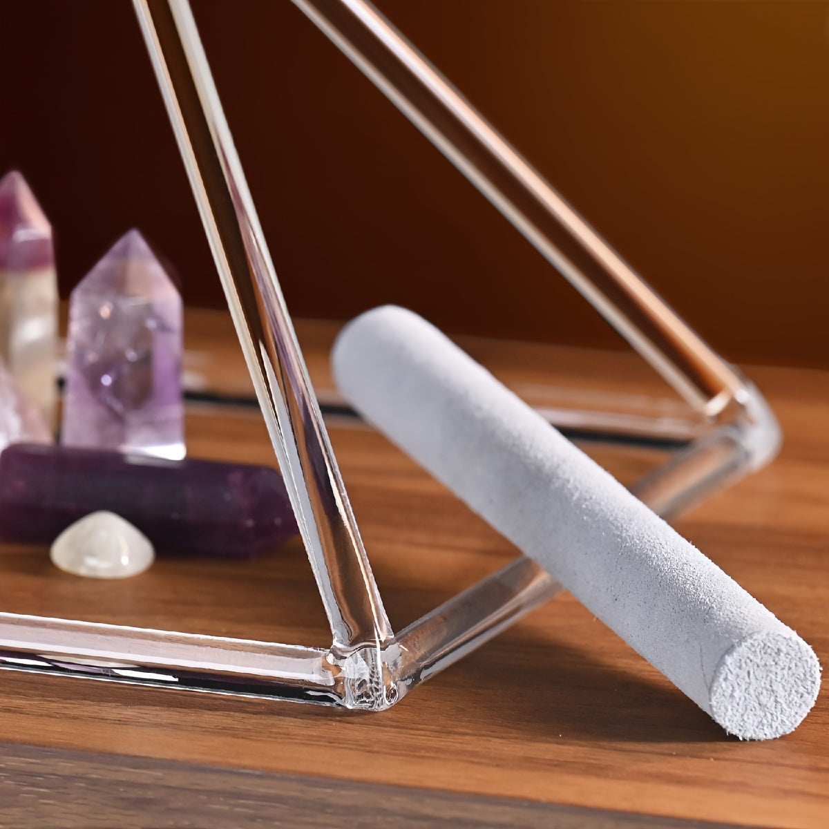 LYCRYSTAL Clear Quartz Pyramid For Sound Meditation ASMR