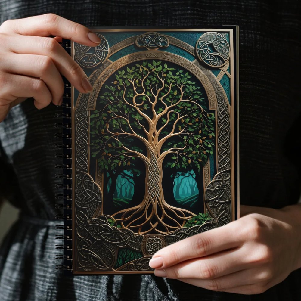 HAROLOEN Celtic Knot Tree of Life Notebook Lined Journal