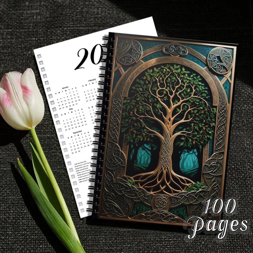 HAROLOEN Celtic Knot Tree of Life Notebook Lined Journal
