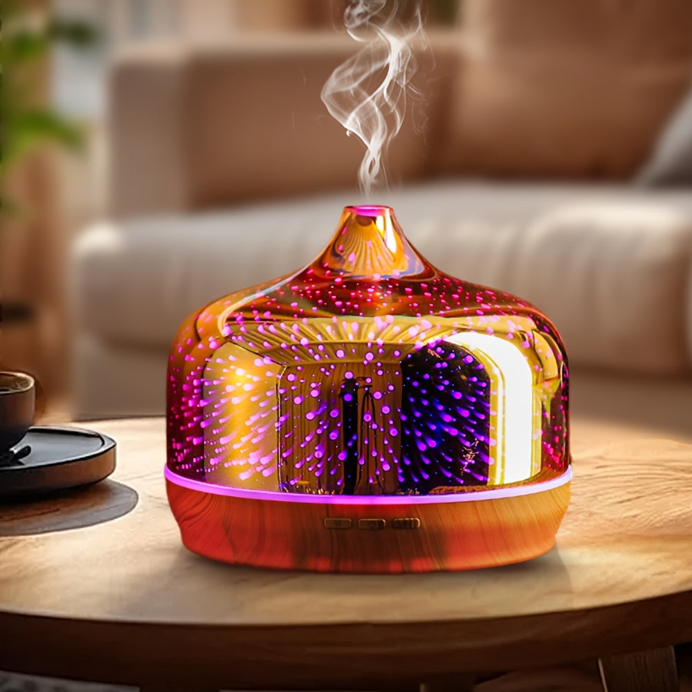 Essential Oil Diffuser 3D Glass Humidifier Auto Close Timer