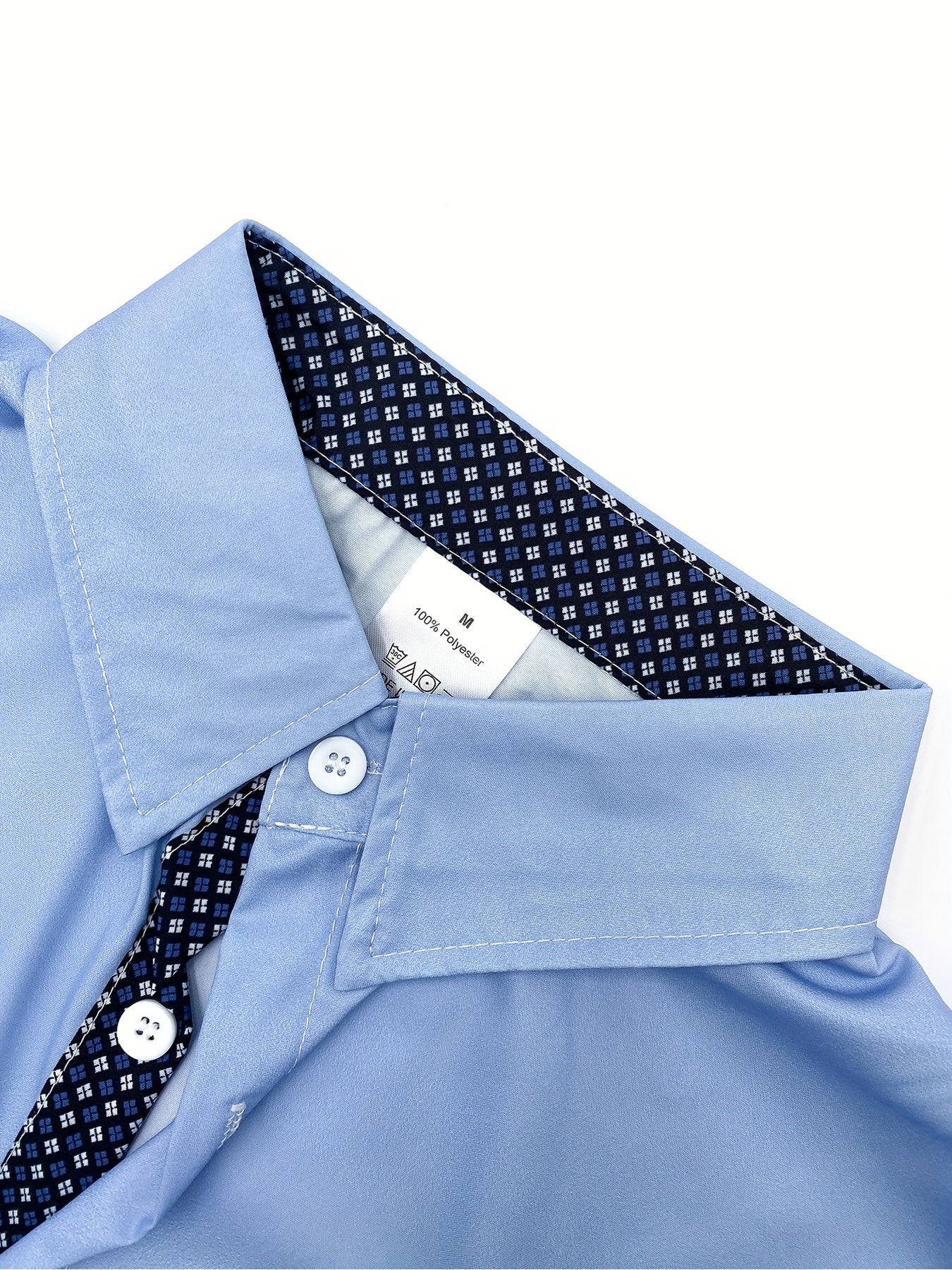 Men Button Collar Long Sleeve Formal Shirt For Office