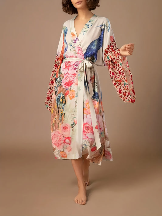 Peacock Print Sun Protection Jacket For Women Beach Cover Up